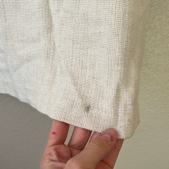 Vintage Fine Line Cream Knit Button Down Blouse size small - Picture 8 of 8